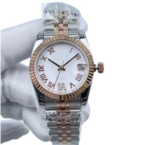 Montre élégante pour femme Diamètre du cadran 31 mm Acier inoxydable Gris Cadran romain Jubilé Replié Dos automatique Mécanique Sport Business Montre-bracelet pour femme