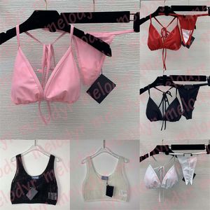 Sexy Triangle String Bikinis À Lacets Soutien-Gorge Biquinis Femmes Creux Maillot De Bain En Tricot Maillot De Bain Vêtements De Plage Deux Pièces Ensemble