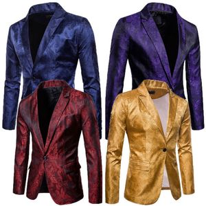 Stijlvolle Heren Casual Slim Fit Formele One Button Party Floral Formal Casual Business Pak Blazer Coat Jacket Tops 220409