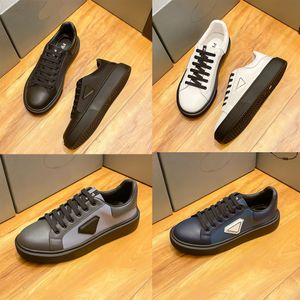 Chaussures masculines élégantes Triangle Logo Chaussures décontractées noires Chaussures confortables hommes Designer Luxury Sneakers Perfect Fit Low Top Fashion Sneaker