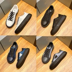 Chaussures masculines élégantes Triangle Logo Chaussures décontractées noires Chaussures confortables hommes Designer Luxury Sneakers Perfect Fit Low Top Fashion Sneaker