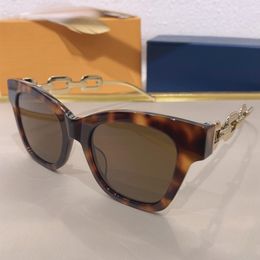 Elegantes gafas de sol EDGE CAT EYE para hombre y mujer Z1631 Patrón de eslabones de cadena superior del brazo de anteojos inspirado en la joyería de moda y la cadena de colección City Bag Caja original