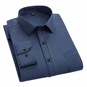 Élégant nouveaux hommes Plaid rayé chemises décontractées Fi doux coupe régulière Busin Social Lg manches populaire Dr chemise pour hommes Y1AM #