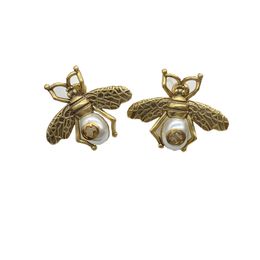 Stijlvolle Pearly Eardrops Chique Charm Designer Gouden Oorbellen Flitsende Sieraden Stijlvolle Klassieke Sieraden Hoofdtooi Met Doos Pakket