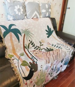 Stijlvolle gedrukte bank deken sofa cover handdoek draad dekens thuis kantoor dutje kamer decoratie sjaal