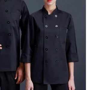 Uniforme de restaurant élégant veste de chef séchage rapide Double poit
