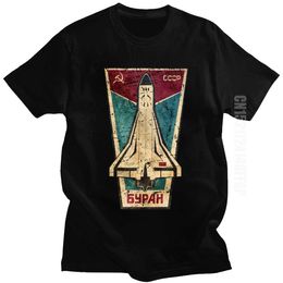 Stijlvolle Russische CCCP Buran T-shirt Mannelijke Space Shuttle Embleem T-shirt Mannen Zomer Tee Sovjet Unie USSR Ruimtevaartuig T-shirt Retro 210629