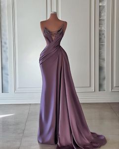 Robes de soirée sexy élégantes femmes sans manches sans bretelles en satin dos nu longueur de plancher perlée col en V paillettes appliques robe de bal robes de soirée plus la taille sur mesure