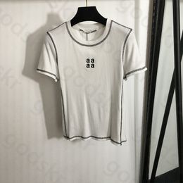 T-shirt à manches courtes pour femmes, élégant et Simple, marque de styliste, chemisier avec lettres brodées, chemise de sport