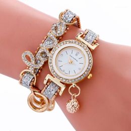 Simplicidad con estilo pulsera tejida señora mujer Reloj de pulsera Reloj de vestir esfera redonda relojes de pulsera llamativos Reloj de mujer de moda #21199I