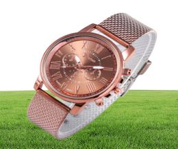 Style élégant SHSHD Brand Genève CWP Mens Watch Double Layer Quartz Womens Watches Plastic Mesh Belt Wrists3843744