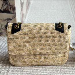 Bolso informal de verano elegante bolsas de jardín elegantes para el jardín elegante Bolsa de playa tejida a mano de diseño de caja de regalo de bolsillo cuadrado
