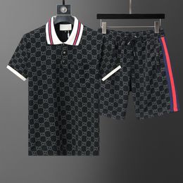 T-shirt élégant shorts à manches courtes pour hommes à manches courtes à manches à manches courtes en 2 pièces Coton Coton respirant London Street Quality Wear # C01