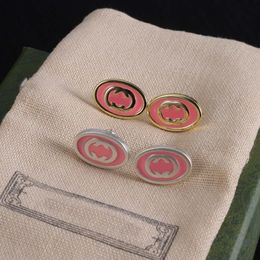 Elegante, vintage, Pendientes, Esmalte rosa, Pendientes de diseño clásico, oro/plata, 2 colores, personalidad, Mejor regalo de cumpleaños, Navidad, Día de San Valentín, Regalo