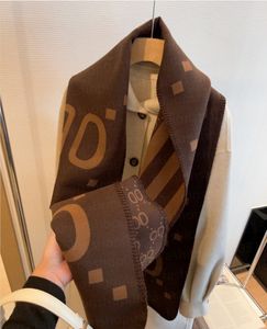 Bufanda de diseñador de cachemira para mujer con estilo, bufandas estampadas con letras completas, envolturas cálidas de tacto suave con etiquetas, chales largos de otoño e invierno, scarface