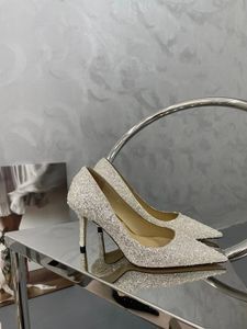 stijlvollebox 2021122901Y zwart goud zilver 8,5 cm pailletten hakken schoenen echt leren zool spitse tenen klassiek must-have lamsleer