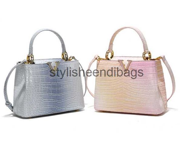 Stylisheendibags Marque Fourre-tout en cuir véritable pour femme Mode Femme Sac à main Couche supérieure en peau de vache Une épaule Bandoulière V Home Sac noir blanc rose