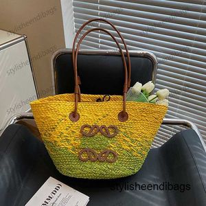 Stylisheendibags Designer Sac Sac De Plage Casual Rotin Grande Capacité Fourre-Tout En Osier Tissé Femmes Sacs À Main D'été Plage Bali Sacs De Paille Dame Voyage Grand Panier