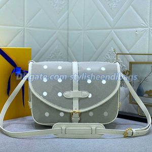 StylisHEdibags Vintage Blue Satchels Bag Women M40710 Crossebody Messenger Designer Fashion Purse Tases Dames Handtassen Canvas Cowhide Trim Foldable Two Pocket