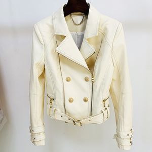 Stylist London Luxe officiële wereldwijde zakelijke gelegenheid Vakantie Designer Jas Dames Kunstleer Motorbiker F070 930