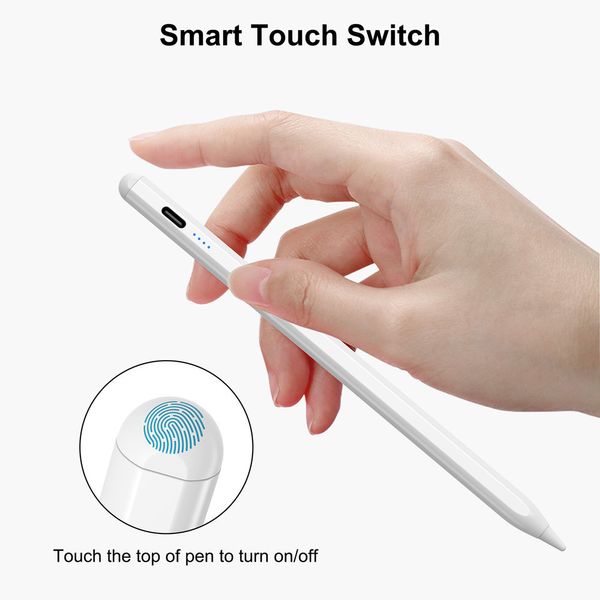 Stylet pour iPad stylos Apple crayon écran tactile batterie affichage rappel inclinaison paume rejet avec USB type-c charge