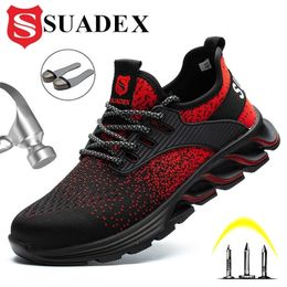 Suadex Veiligheidsschoenen Men Men Dames staal teen laarzen onverwoestbare werkschoenen lichtgewicht ademende composiet teen mannen eur maat 3748 210315