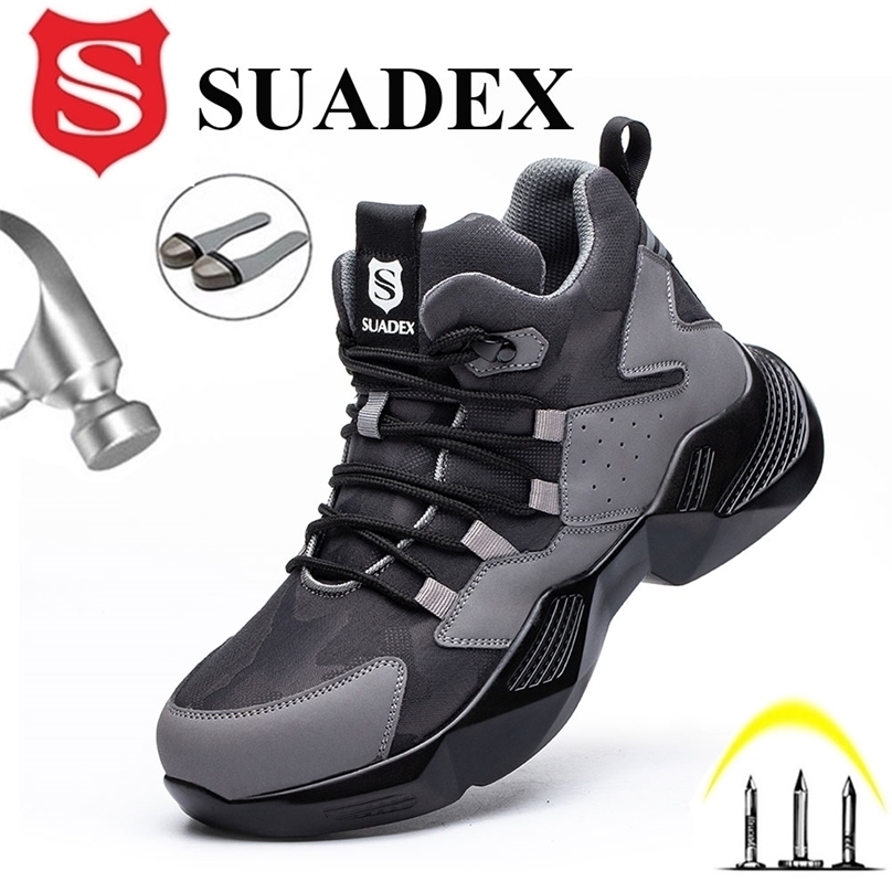 Suadax Work Safety Shoes Män med stål Toe Cap Casual Male Boots Förstörbara punkteringssäkra sneakers 211217