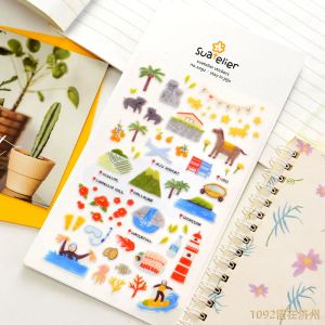 SUATELIER CITY Autocollants Korea Scrapbooking Diy Deco Sticker Journal Journal Supplies Planner Diary Photo Album Craft Material