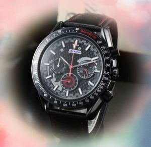 Sub Dial Work Automatische datum Men Stopwatch horloges luxe heren Japan Quartz Beweging Klok set Auger Racing Popular President Chain Timing Watch Montre de Luxe Gifts