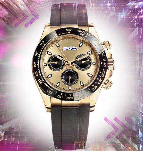 Sous-cadran travail automatique Date hommes chronomètre montres de luxe boucle en caoutchouc mouvement à Quartz horloge lumineuse super lumineuse populaire jour montre vente directe d'usine