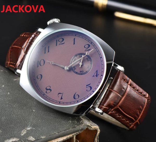 Sous-cadran travail célèbre mode hommes temps montres date automatique un oeil conception horloge japon mouvement à quartz bracelet en cuir véritable montre-bracelet précision et durabilité cadeaux