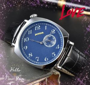 Sous-cadran de travail automatique Date hommes montres de haute qualité trois broches un œil conception horloge mouvement à quartz horloge bracelet en cuir véritable montre-bracelet montre de luxe cadeaux