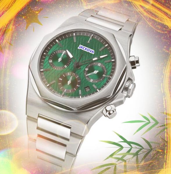 Sous-cadran fonctionnant célèbre mode montres pour hommes date automatique couleur cadran brillant chronomètre horloge batterie à quartz super cool toute la montre de tique du crime Montre De Luxe Cadeaux