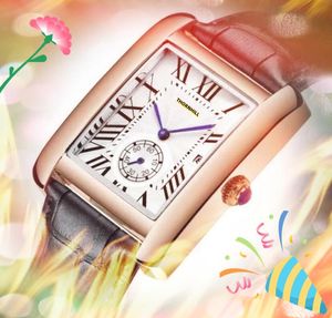 sub dial werkende mannen en vrouwen tank romeinse wijzerplaat horloges vierkante kast japan quartz uurwerk auto date all the crime rosé goud zilver ultra dun polshorloge fabrieksgeschenken