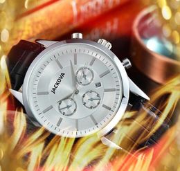 Sous-cadrans meurent quartz mode mens horloge montres 43mm date automatique hommes robe designer montre en gros cadeaux masculins montre-bracelet Montre de luxe