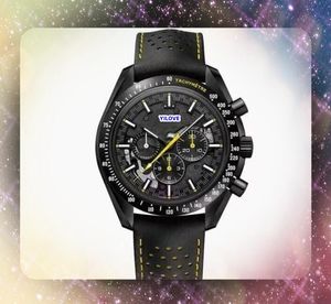 Sub -wijzerplaten werken grote herenkwarts horloges stopwatch gat leer nylon riem twee ogen ontwerper Japan Quartz beweging sporten zwemmen polshorloge cadeaus