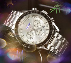 Subsals working planet moon mens quartz motion watchs de haute qualité chronographe concepteur horloge relogio masculino cadeaux
