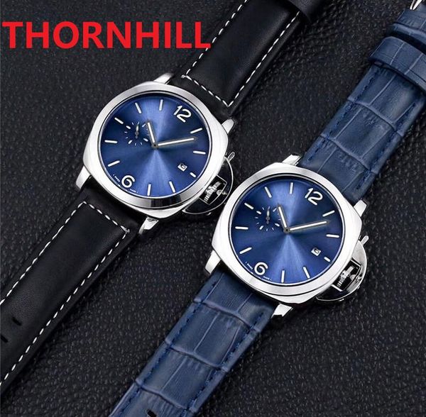 Sous-cadrans Travail Sport Militaire Trois Deux Aiguilles Montres 50mm Cuir De Haute Qualité Style Classique Date Automatique Quartz Hommes Mode Casual Montre Relojes De Marca