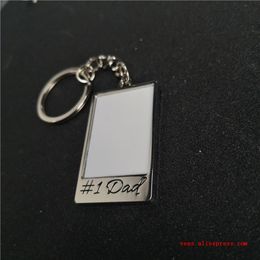 SUBL METAL NO 1 DAD DAD BLANK KEYCHains Key Ring pour les matériaux de bricolage de transfert de la fête des pères 15pcs / lot 220516