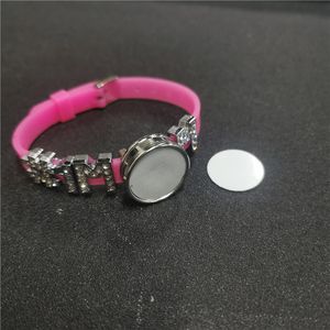 Sublimation # 1 Mom Button Bracelet en silicone Bracelets avec disques Consommables en gros