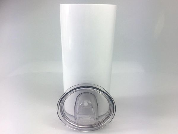 Sublimation 20oz Skinny Tubler Transfert de chaleur Tasse d'imprimerie tasse de café en acier inoxydable double couche insistante boiteux FLAS3661205