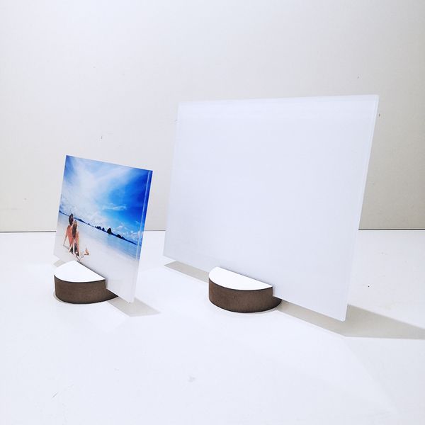 Sublimation cadres photo acrylique blanc blanc panneau photo seul côté transfert thermique cadre en plastique festival diy cadeau a02