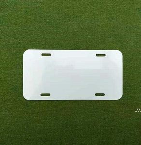 Sublimation plaque d'immatriculation en aluminium blanc blanc feuille d'aluminium bricolage transfert thermique plaques publicitaires personnalisées 15*30 cm 4 trous DAP140