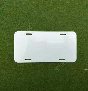 Sublimation plaque d'immatriculation en aluminium blanc blanc feuille d'aluminium bricolage transfert thermique plaques publicitaires personnalisées 15*30 cm 4 trous DAC140