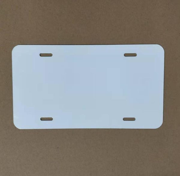 Sublimación Placa de matrícula de aluminio Hoja de aluminio blanca en blanco Placas publicitarias de transferencia térmica DIY Logotipo personalizado 1530 cm 4 agujeros4994162