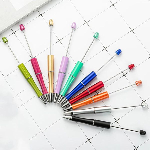 Bolígrafo de sublimación, bolígrafo personalizado, bolígrafos de plástico con cuentas, suministros de escritura para oficina, papelería, regalo de boda