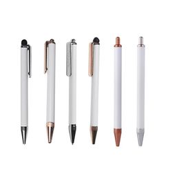Sublimation Ballpoint Pens Vier Terrain Terroth White Zinc Alloy Material personnalisé Pen Scool Office Supplies SN6862