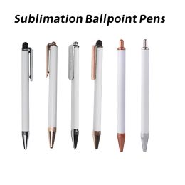 Sublimation Ballpoint Pens Vierge Transfert de chaleur blanc Matériau en alliage de zinc Materifiée Customalized Pen Bureau de bureau Prêt à expédier