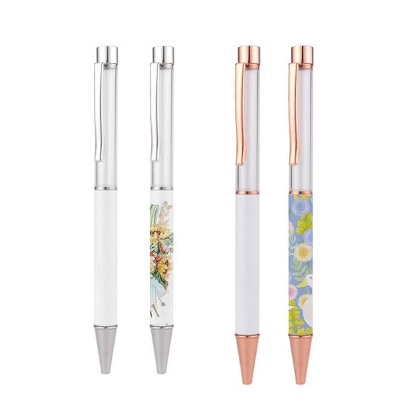 Stylos à bille de sublimation transfert de chaleur blanc matériel en alliage de zinc blanc stylo personnalisé fournitures de bureau scolaire SN6861