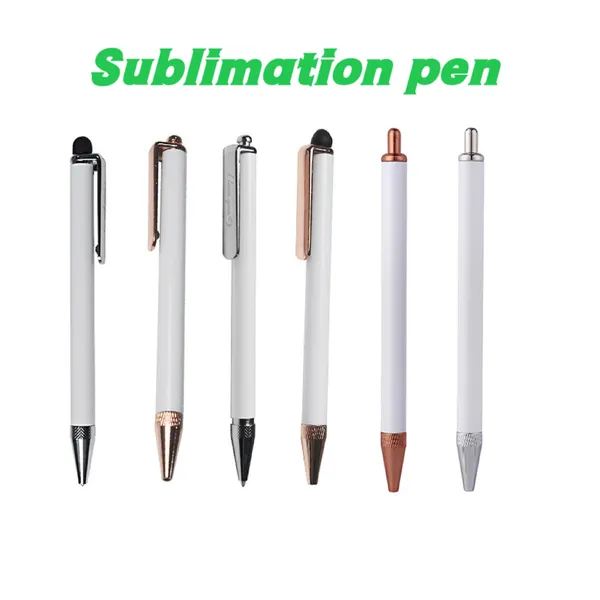 Stylos à bille de sublimation stylo en métal de sublimation de transfert de chaleur blanc DIY pour l'étudiant d'école